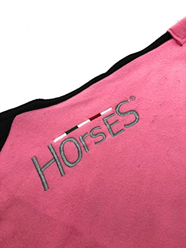 Horses, Manta Polar Para Caballos, Modelo Básico, Suave y Confortable, Ideal Para Transporte y Después del Trabajo (Rosa- 145 cm)