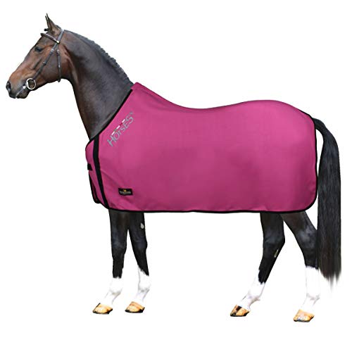 Horses, Manta Polar Para Caballos, Modelo Básico, Suave y Confortable, Ideal Para Transporte y Después del Trabajo (Rosa- 145 cm)