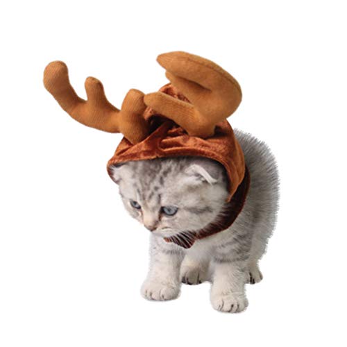ifundom Decoraciones de Navidad Sombrero de Navidad para mascotas, gorro, gorras de café, accesorio para disfraz de mascotas para gatos y perros (tamaño gratis)