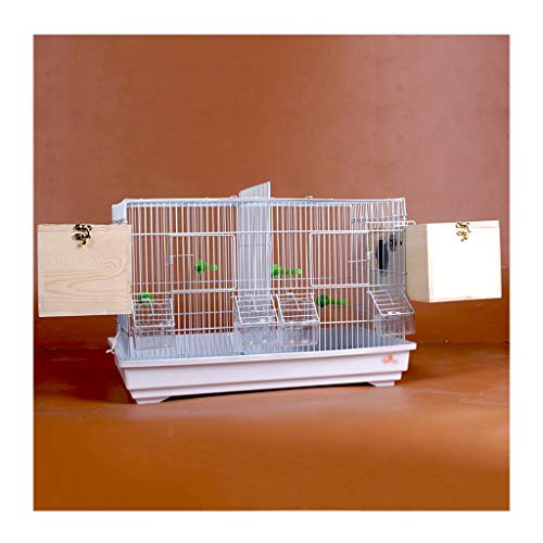 jinrun Jaula para ​pajaros Avanzada Breeding Bird Cage for Finch Canarias Budgie - Gran pájaro de Metal Jaula de Viaje Jaula de pájaro con una partición (Blanco) Casas para pájaros (Color : B)