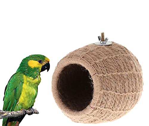Jmiao - Casa de pájaros natural para pájaros, jaula para nacimiento, cría, cueva, juguete para loro, canario, cacatúa, otros pájaros