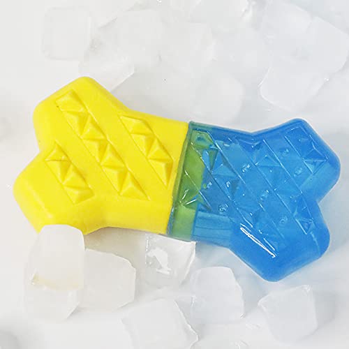 Juguete de enfriamiento del mordedor Congelable Fish Bone Polygonal Forma Masticando Juguete de juguete TPR No teico Enfriamiento del perro Juguete de masticacie de hielo