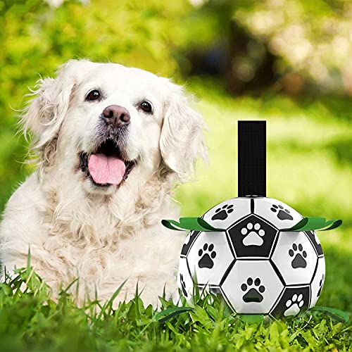Juguetes de fútbol para perros, juguete de entrenamiento para cazar perros, juguete de fútbol interactivo para juegos de remolcador y ejercicios de vinculación (A)
