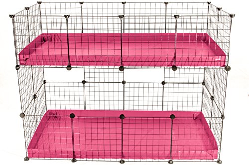 Kavee Cavy Jaula para roedores – Lote de 2 x Coroplast 4x2 (140 x 70 cm) (rosa, fondo de jaula)