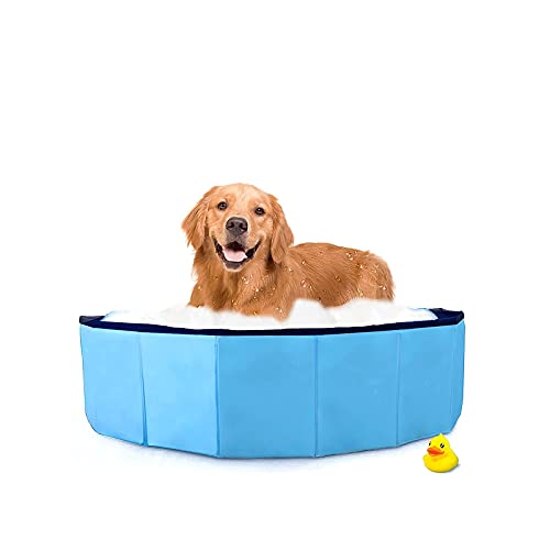 KELIVOL - Suministros para mascotas plegables de plástico para mascotas, mini piscina plegable para perros, gatos, bañera, piscina para niños, piscina de plástico duro para niños y mascotas