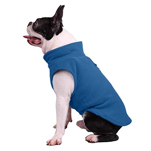 KKDIY Ropa de Lana cálida para Perros Abrigo para Mascotas Camisa para Perros Cachorros Jersey de Bulldog francés Ropa de Invierno para Perros para Perros medianos Azul, S, Francia