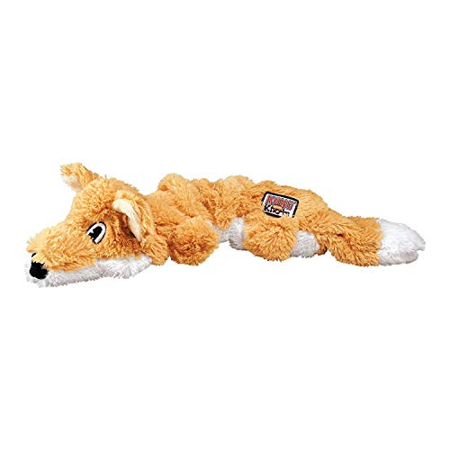 KONG FOX - Pasta de peluche elástica para perro mediana/grande con nudos de rascado, sin relleno, elástico en los lados