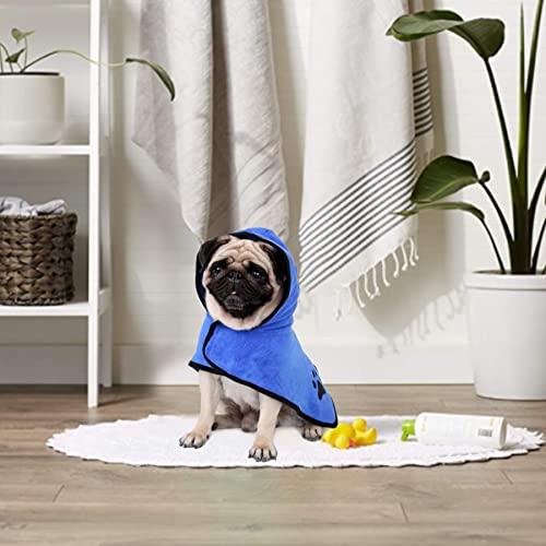KUMAYES Albornoz para Mascotas Toalla para Perros Toallas Baño con Correa Ajustable Abrigo de Perro Albornoz Toalla de baño de Microfibra Toalla para Perros (XL, Azul)