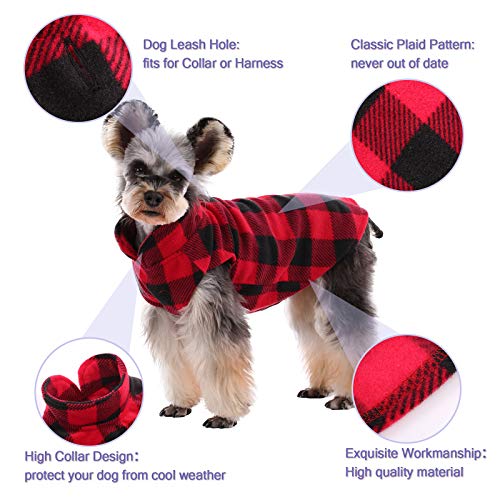 Kuoser Abrigo de forro polar clásico para perro, suave suéter para perro con agujero para arnés para perros y gatos pequeños y medianos, suéter para cachorros Chihuahua Yorkshire