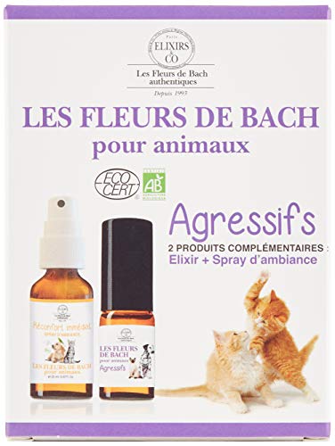 Las flores de Bach para animales ecológicos – Programa completo – 1 Elixir + spray de ambiente – Agressivos