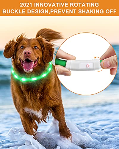 LED Collar Perro Collar de Seguridad, Collar de Perro de Mascota, Collar Luminoso Perro de Mascota, USB Recargable Collar de Seguridad para Mascotas Impermeable hasta (Rosa)