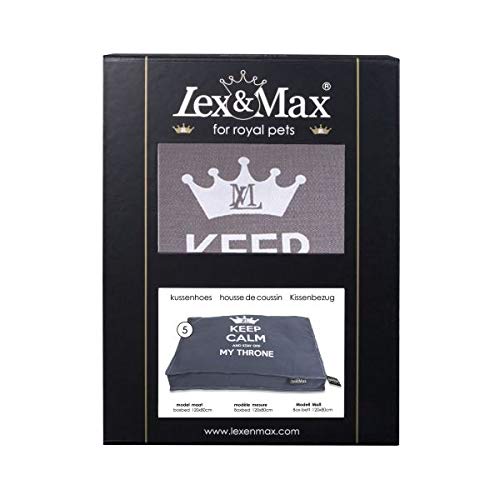 Lex & MAX Keep Calm - Funda para cojín de Perro (120 x 80 x 9 cm), Color marrón
