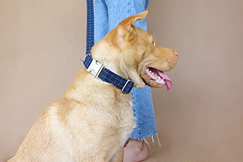 LHSJYG Collar Perros Collar de Perro Grabado Venta al por Menor Cool Plaid Colllar Handmade Dog Collar Collares para Perros (Color : Dog Collar, Size : L)