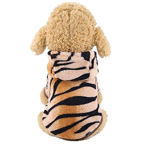 Lindo patrón de tigre ropa de mascota para perro ultra acogedor perro gatito traje cachemira cachorro abrigo