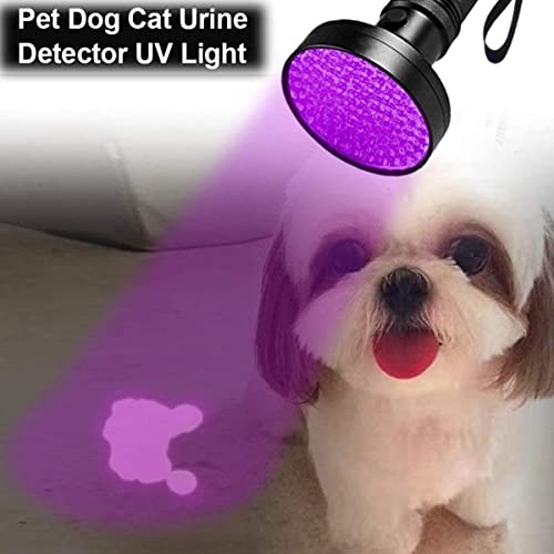 Linterna UV LGUIY 100 LED 395 nm luz ultravioleta para mascotas, perros, gatos, manchas de orina, escorpión, cocinas de baño, autentica moneda y detector de chinches