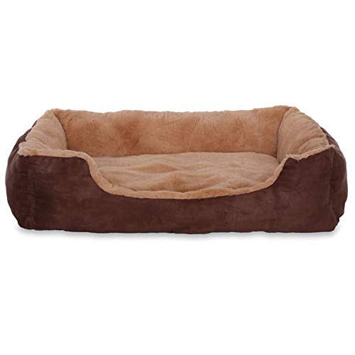lionto Cama perros cojín perros cesta perros con cojín tamaño (L) 75x60 cm beige/marrón