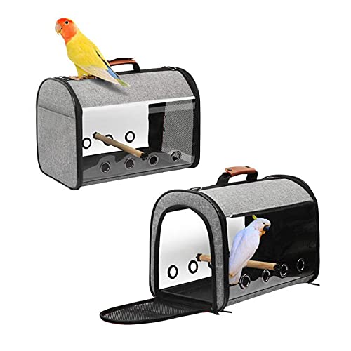 liushop Jaula para Pájaros Pájaro Pájaro Travel Carrier Transparente Parrot Pájaro Pájaro Cause Mochila de Asas con Doble Cremallera Diseño Caja de Transporte de Aves Jaula