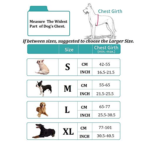 Louvra - Arnés ajustable para perros acolchado, de nailon y tejido Oxford, para el pecho, para perros grandes, medianos y pequeños (negro/rojo/rosa/azul/naranja)