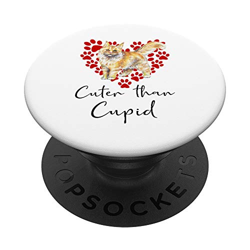 MAINE COON Cuter Than Cupip Gato Día San Valentín PopSockets PopGrip: Agarre intercambiable para Teléfonos y Tabletas