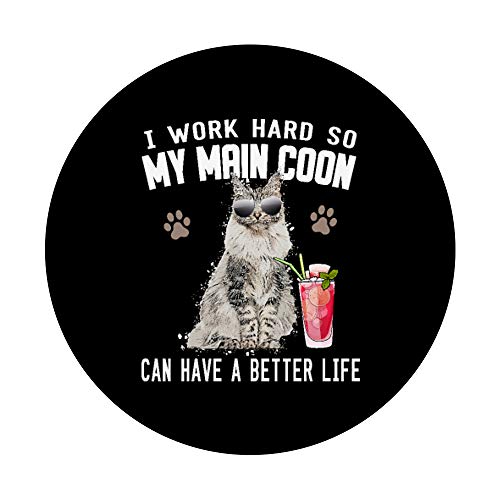 Maine Coon Gato Gatos gatito Maine Coon PopSockets PopGrip: Agarre intercambiable para Teléfonos y Tabletas
