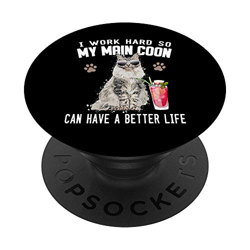 Maine Coon Gato Gatos gatito Maine Coon PopSockets PopGrip: Agarre intercambiable para Teléfonos y Tabletas