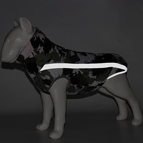 MANBOZIXi Chaqueta de perro reflectante impermeable abrigo de invierno para perro, abrigos para perros pequeños, medianos y grandes, negro/rojo, 2XL