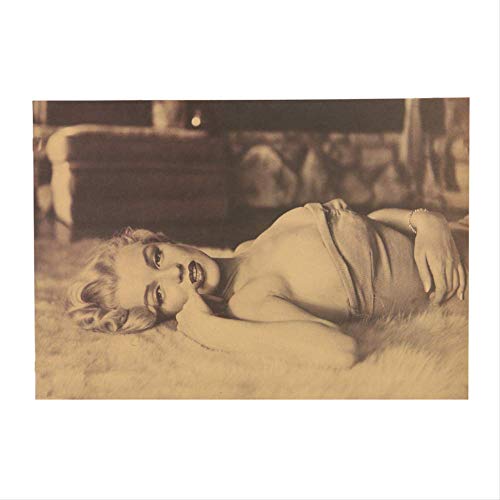 Marilyn Monroe Goddess Kraft Paper Bar Poster Retro Poster Pintura Decorativa Etiqueta De La Pared 50.5x35cm