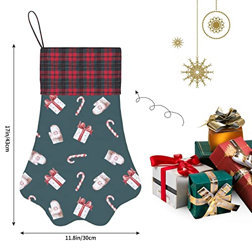Medias navideñas para perros Medias con patas para mascotas Jc Cajas de regalo con bastón de caramelo navideño Manoplas Medias para colgar en la chimenea con una pata grande para decoraciones navideñ