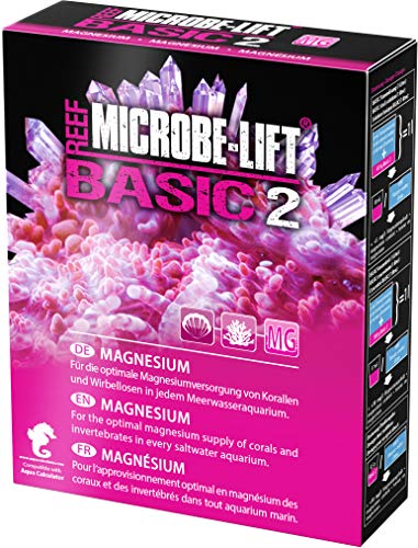 MICROBE-LIFT Basic 2 Magnesio- Suplemento de Magnesio en Polvo para Acuarios de Agua Salada, para Un Cuidado Óptimo de los Corales, También Apto para el Método de Balling 500 g