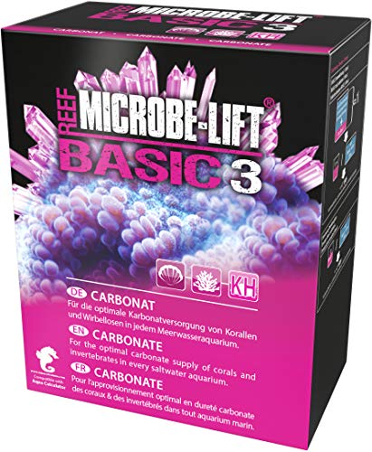 MICROBE-LIFT Basic 3 Carbonate (Kh) - Suplemento de Carbonato en Polvo para Acuarios de Agua Salada, para Un Cuidado Óptimo de los Corales,