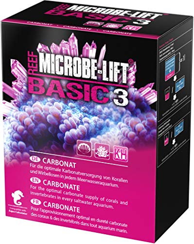 MICROBE-LIFT Basic 3 Carbonate (Kh) - Suplemento de Carbonato en Polvo para Acuarios de Agua Salada, para Un Cuidado Óptimo de los Corales,