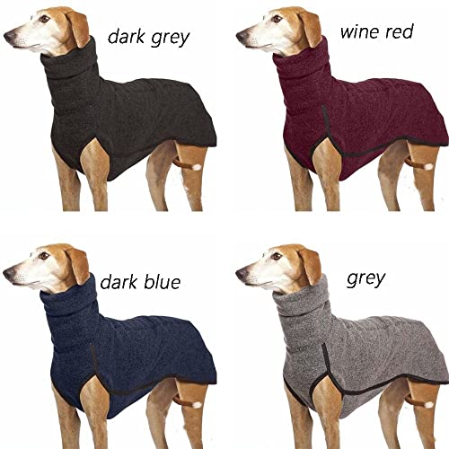 Milifeel Útil cálido y suave galgo trajes de invierno ropa con capucha para mascotas, abrigo de cuello alto para perro, chaleco de cuello alto, chaqueta de Pitbull (XXXXXL, gris oscuro)