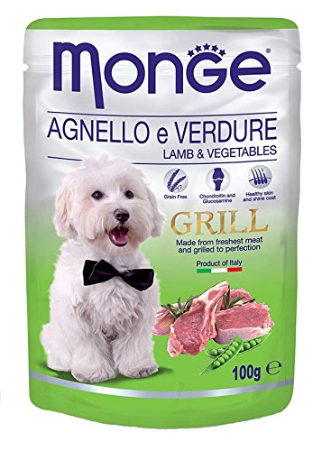 Monge - Grill - Sobres de Cordero y Verduras, 100 g