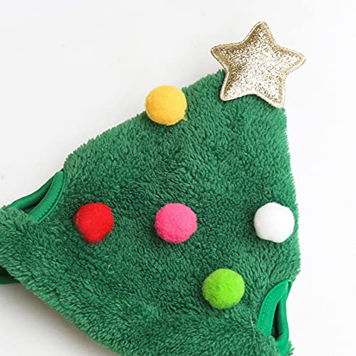 Montloxs Sombrero de Navidad Verde para Mascotas con Bolas de Colores Gorra de Papá Noel Ajustable pequeña Decoración Linda para Mascotas Accesorios para la Cabeza para Perros Gatos Cachorros Gatitos