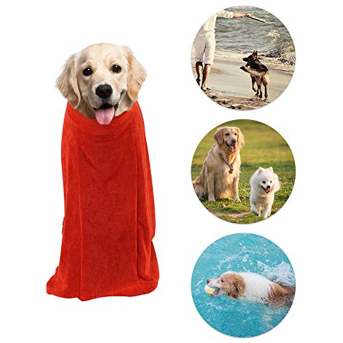 M.Q.L. Bolsa de secado para perros, abrigos de secado para perros, bolsa de albornoz para perros, bolsa de bata de toallas para perros, bolsa de secado para mascotas, absorbe la humedad para cachorros