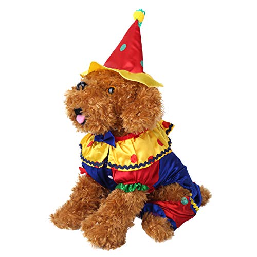 MSemis Ropa para Perros Disfraz de Mascota Ropa Conjuntos de Fiesta Navidad Carnaval Traje para los Perros Pequeños Sudadera+Sombrero Rojo 15.0"/39cm