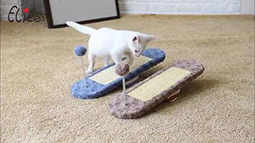 MSL Juguete de tabla rascador de gato, cojín para rascar de balancín para mascotas, juguete para mascotas, marco de escalada para gatos, resistente al desgaste, juguete rascador con bola de resorte