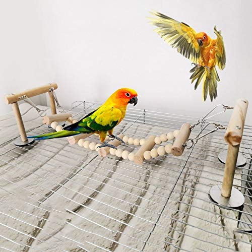 N\A Loro de Madera Perchas de Stands Juguetes Oscilación Escala Que Sube del Juguete Parakeet Cockatiel Lovebirds Pinzones Suministros Juegos Bird