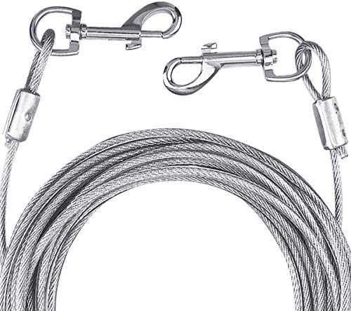 NATUCE Cable para Atar Perros, 10 pies / 3M Cable de Amarre para Perros de hasta 176 Libras, Adecuado para Todas Las Razas (Blanco)
