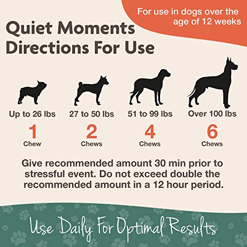 NaturVet Quiet Moments Soft Chews Safe Use Reduce Stress Travel Motion Sickness 180 Count