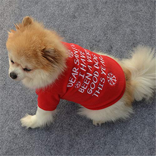 Navidad Abrigo Ropa De Color Rojo para Los Pequeños Perros Medianos, Año Nuevo Jersey Trajes del Partido para Felpa del Mono del Perro Ropa Suave