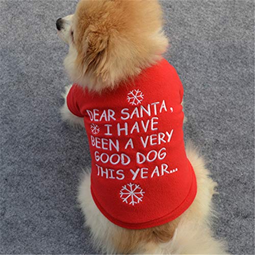 Navidad Abrigo Ropa De Color Rojo para Los Pequeños Perros Medianos, Año Nuevo Jersey Trajes del Partido para Felpa del Mono del Perro Ropa Suave