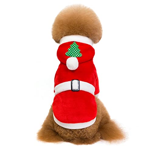Navidad Ropa para mascotas Ropa de Navidad Coral Fleece Perro Navidad Gatos y perros Fleece Teddy Ropa para perros Dibujos animados Invierno Cálido Cachorro Gato Ropa para perros A,XL
