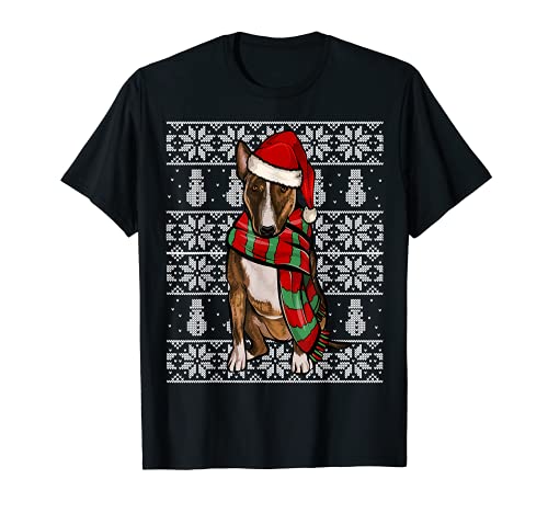 Navidad Ugly Christmas Miniature Bull Terrier Camiseta