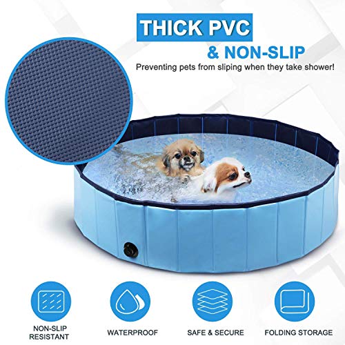 N/Brand Piscina para Perros, Piscina portátil para Perros, bañera Plegable de plástico Duro para Mascotas para Perros y Gatos Grandes o medianos (120 * 30cm)