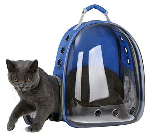 N&F Honhan - Mochila de viaje transparente para mascotas, con dos orificios laterales de ventilación.