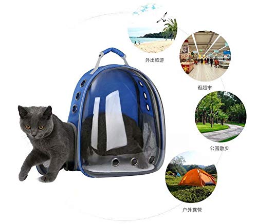 N&F Honhan - Mochila de viaje transparente para mascotas, con dos orificios laterales de ventilación.