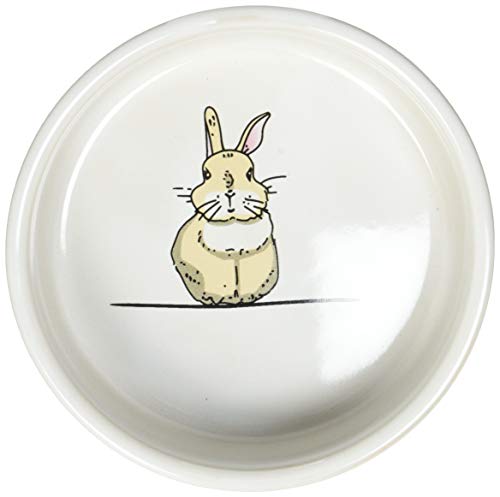 Nobby Cuenco de cerámica para roedores Rabbit, Color salmón/Blanco, diámetro 11 cm x 4,5 cm