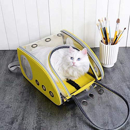 N&P Honhan - Mochila de viaje transparente para mascotas, con dos orificios laterales de ventilación.