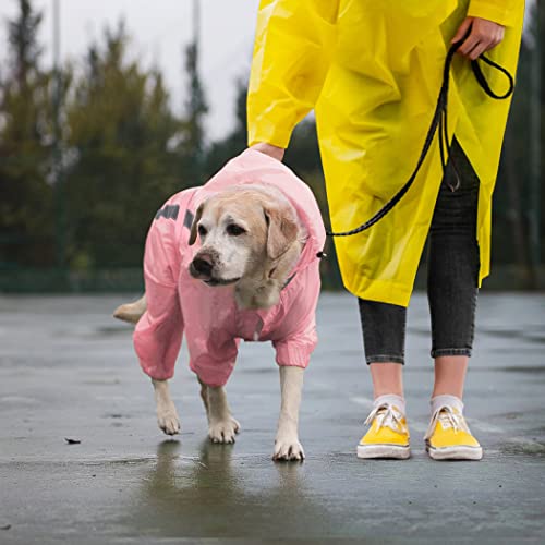 Oslueidy Chubasquero Dog Poncho Impermeable para la Lluvia para Perros Tiras Reflectantes Seguras Chaqueta Impermeable Ajustable por Grandes Pequeños Medianos Gatos Perros (Rosado, XXL)